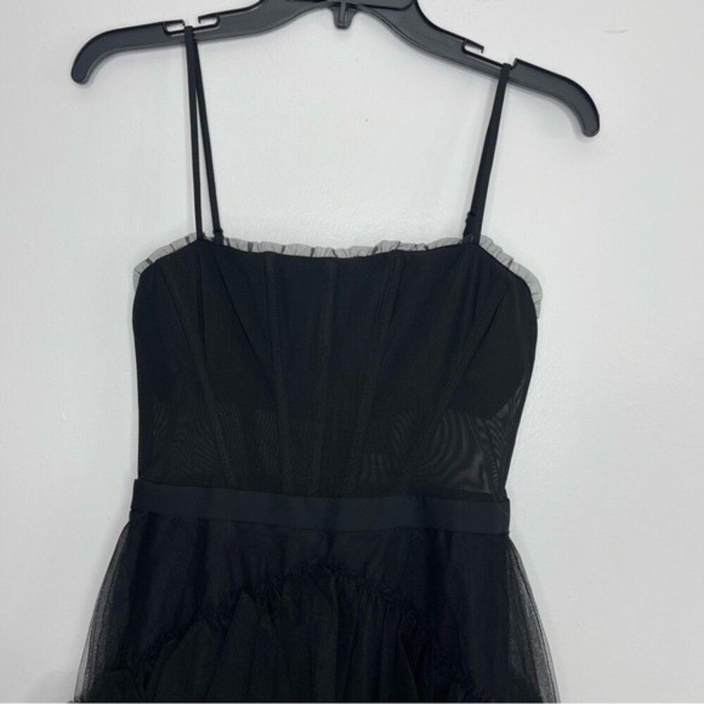 BCBGMAXAZRIA Size 12 Corset Tulle Tiered Oly Gown in Black (Blogger favorite) - Picture 6 of 10